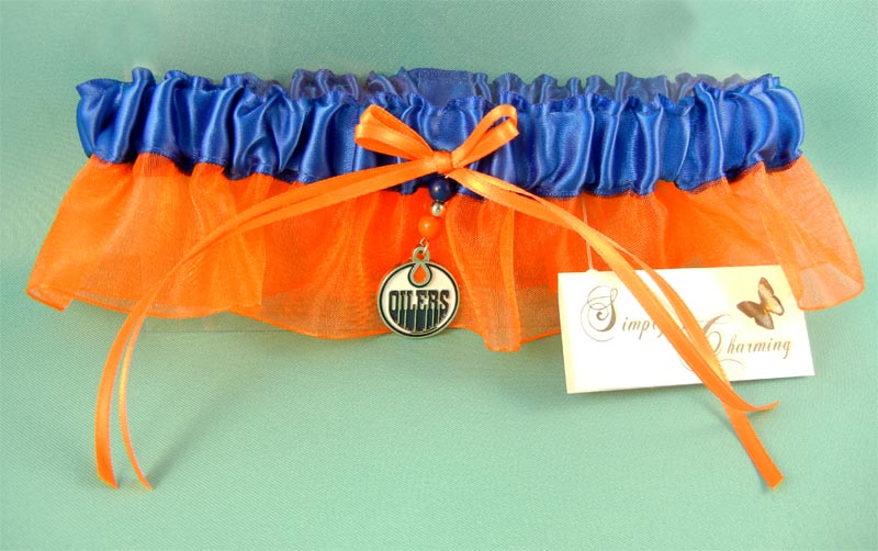 Edmonton Oilers Inspired Garter with Licensed Charm